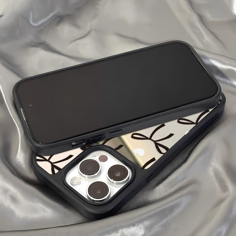 Spiegel Handyhülle für iPhone 15 11 13 14 für 15 16 Pro Max 12 13 16 Pro Wolke Blume und Tier Niedlicher Stil Handyhülle