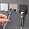 Soporte de maquinilla de afeitar de acero inoxidable para baño, gancho de almacenamiento para pared, estante para afeitadora para hombre, sin perforaciones, estante para maquinilla de afeitar, organización de accesorios
