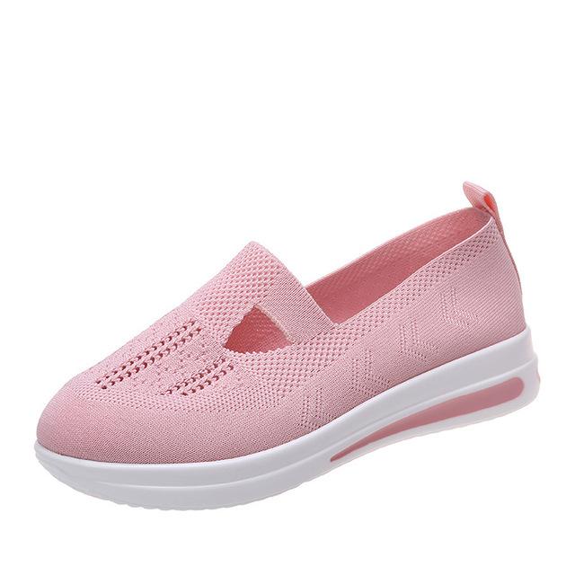 Pantofi Casual de Damă cu Talpă Groasă, Top Jos, Mărimi Mari, Pantofi Slip-On, Pantofi Sport Noi din Plasă Flyknit Respirabili, Tenis Feminino