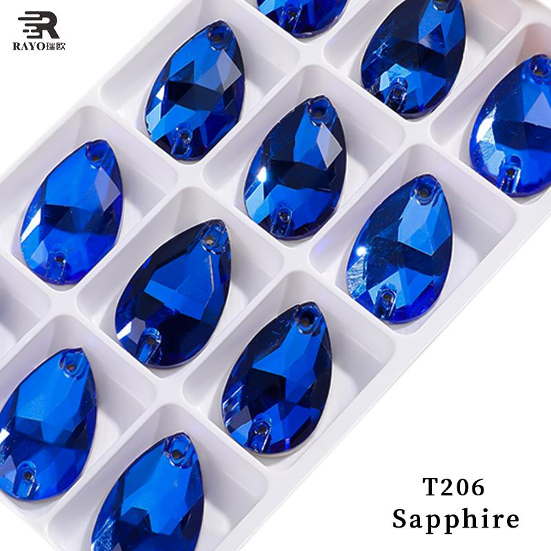 K9  Supplier AB Crystal Glass Sew-on Beads Drop Shape Wedding Dress Decor Sewing Rhinestones Glue Applique Technique