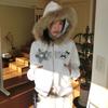 2KWEIRD Gothic Vintage Rhinestones Graphic Hoodie Solid Fur Patchwork Hooded Jackets Women's Double Zipper Coats