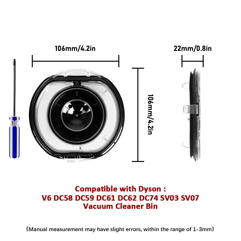 Víko odpadní nádoby pro vysavače Dyson V6 V7 V8 V11 V10 V12 V15 - Horní pevný těsnicí kroužek náhradní díl pro sběr prachu z odpadní nádoby