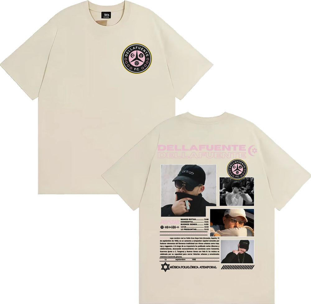 Rap Singer Dellafuente Fc Album 2026 Tour Cover Tshirt Summer Mens Womens Luxury Fashion Hiphop Street Cotton Casual Tshirt