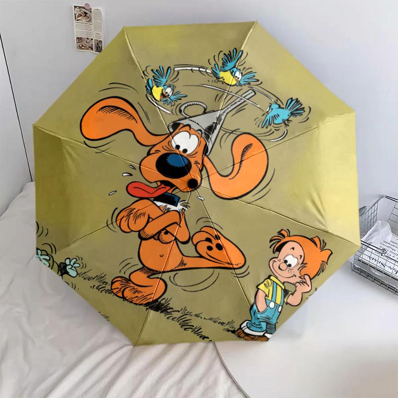 Bole and Bill Pattern, Automatic Folding Umbrella, Portable and Foldable Design, 8 Ribs, a Christmas or Birthday Gift.