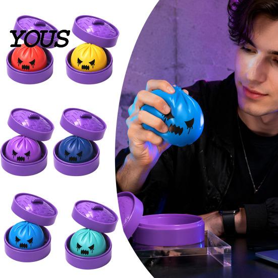 Gedämpftes Brötchen Stressabbau Spielzeug Knödel Quetsche mit Lila Dampfgarer, Gruselige Entspannungskugel für Halloween, Home Office Fidget TPR Sensorisch