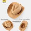 Straw Men's & Women's Adjustable Wide-Brim UV-Protective Cowboy Hat for Outdoor Hiking Summer