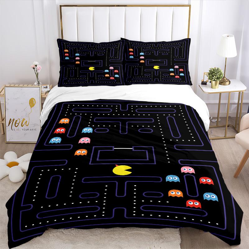 Pacman Maze Adventure Print 3Pcs Bedding Setduvet Cover With 2 Bedropillowcase Home Birthday Gift