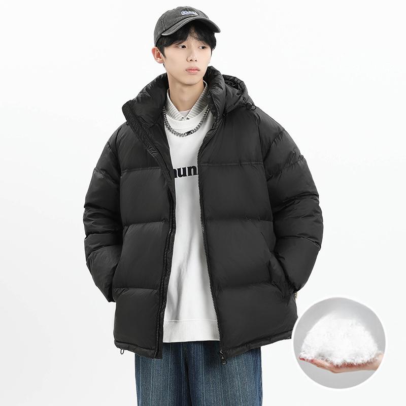 

Зимняя новая мужская корейская версия контрастного цвета с капюшоном, утолщенная теплая белая пуховая куртка, модная пара, модная куртка 4XL