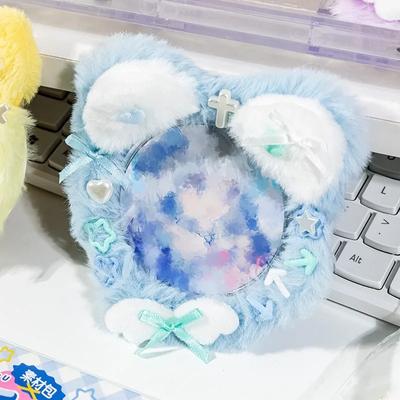 1 Stück Cartoon Pelziger Magnetischer Ausweishalter DIY Dekor Anime Ausweishülle Schickes süßes Kätzchen Ohr Schleife Stern Kpop Ausweishalter