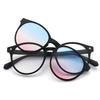 Stars 5 In 1 Round Clips On Glasses Uv400 Women Anti Blue Magnetic Sun Glasses Clip Driving Option Glasses Frame