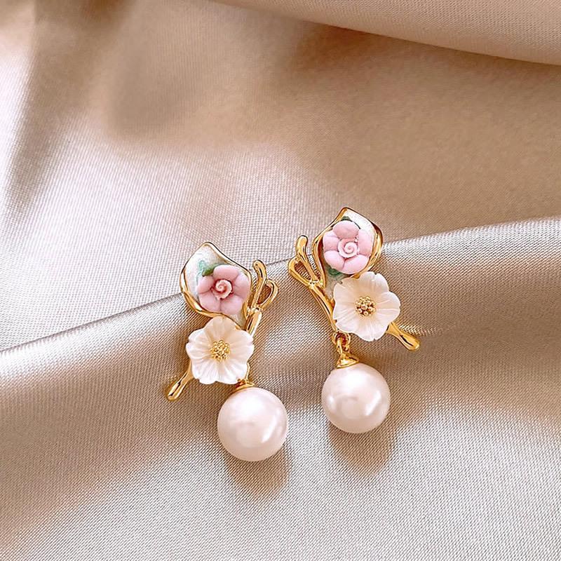 

Серьги-подвески с жемчугом в виде капающего масла, легкая роскошь, модные, универсальные серьги-пусеты, темперамент, продвинутое чувство, изысканные серьги женские