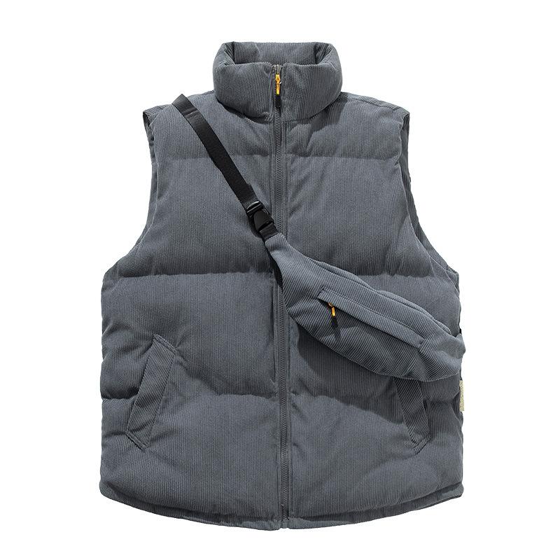 Жилет ретро осенне-зимний тренд повседневный пуховик хлопок теплый жилет хлопковое пальто — фото 5