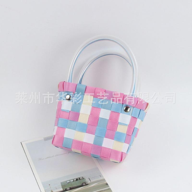 

Мини-сумочка милый трехмерный цветок пластиковая плетеная корзинка банкет на 100 дней подарок для подружки невесты корзинка