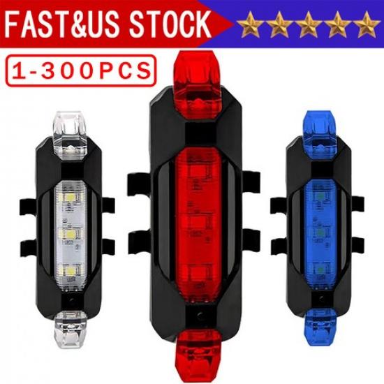 Bike Tail Light Bicycle Rechargeable USB 5 LED Safety Rear Lamp Flashing Wraning
