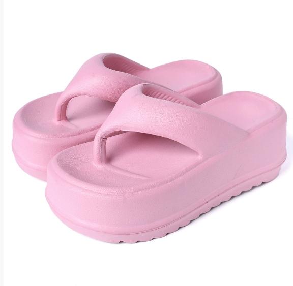 Fashion Pantoufles d'été pour femmes, tongs en caoutchouc, plate-forme, sandales de plage, mode basse, sabot hawaïen massag, 2024