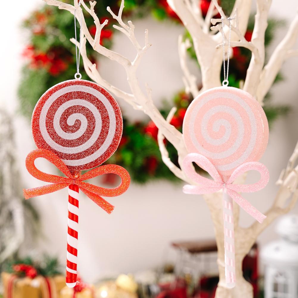 Christmas Lollipop Decorations Red Pink Ornaments Intricate Details