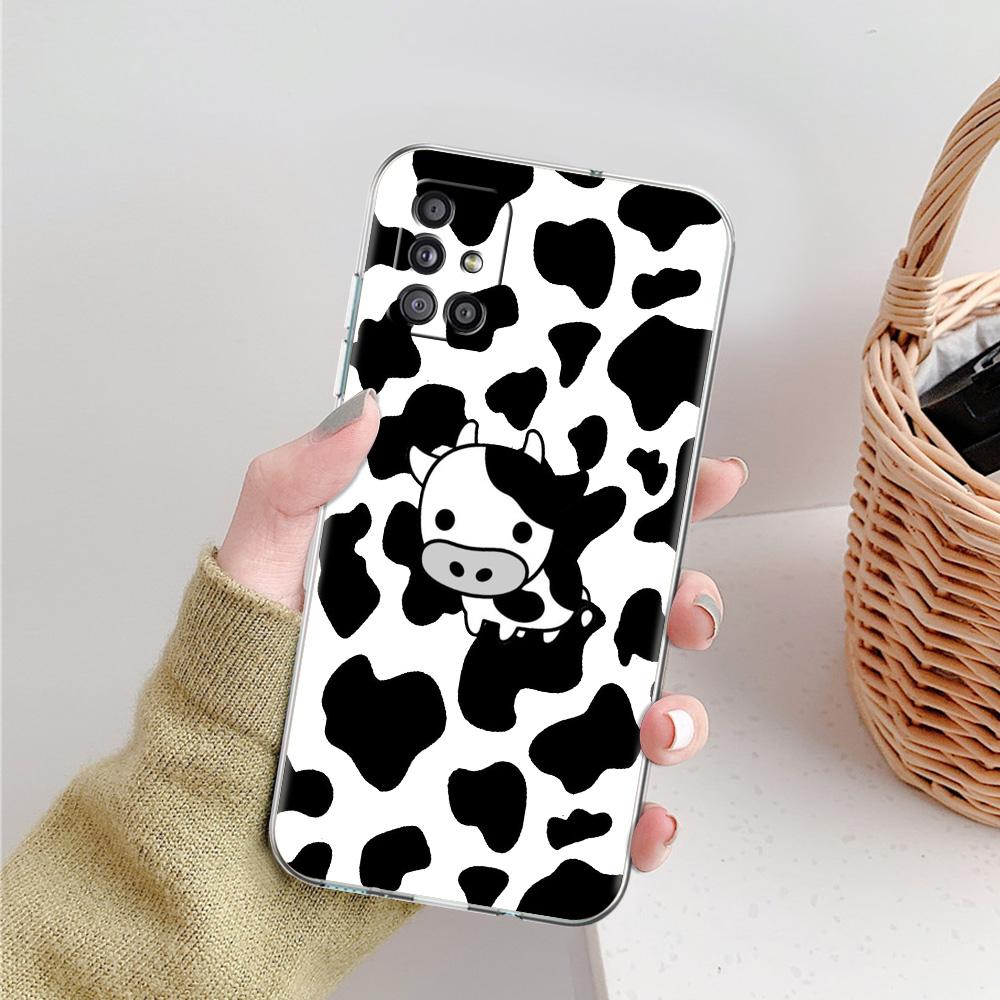 Case For Samsung A15 A13 A35 A55 A51 A71 A41 A31 A21S A05 A17 A23 A25 A33 A53 A73 5G A07 4G Cover Dairy Cattle Cow Speckle Cute