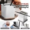2 in 1 Modeling Brush Holders and Cleaner with Double Compartments Absorbent Pad for DIY and Hobbies Painting Enthusiasts