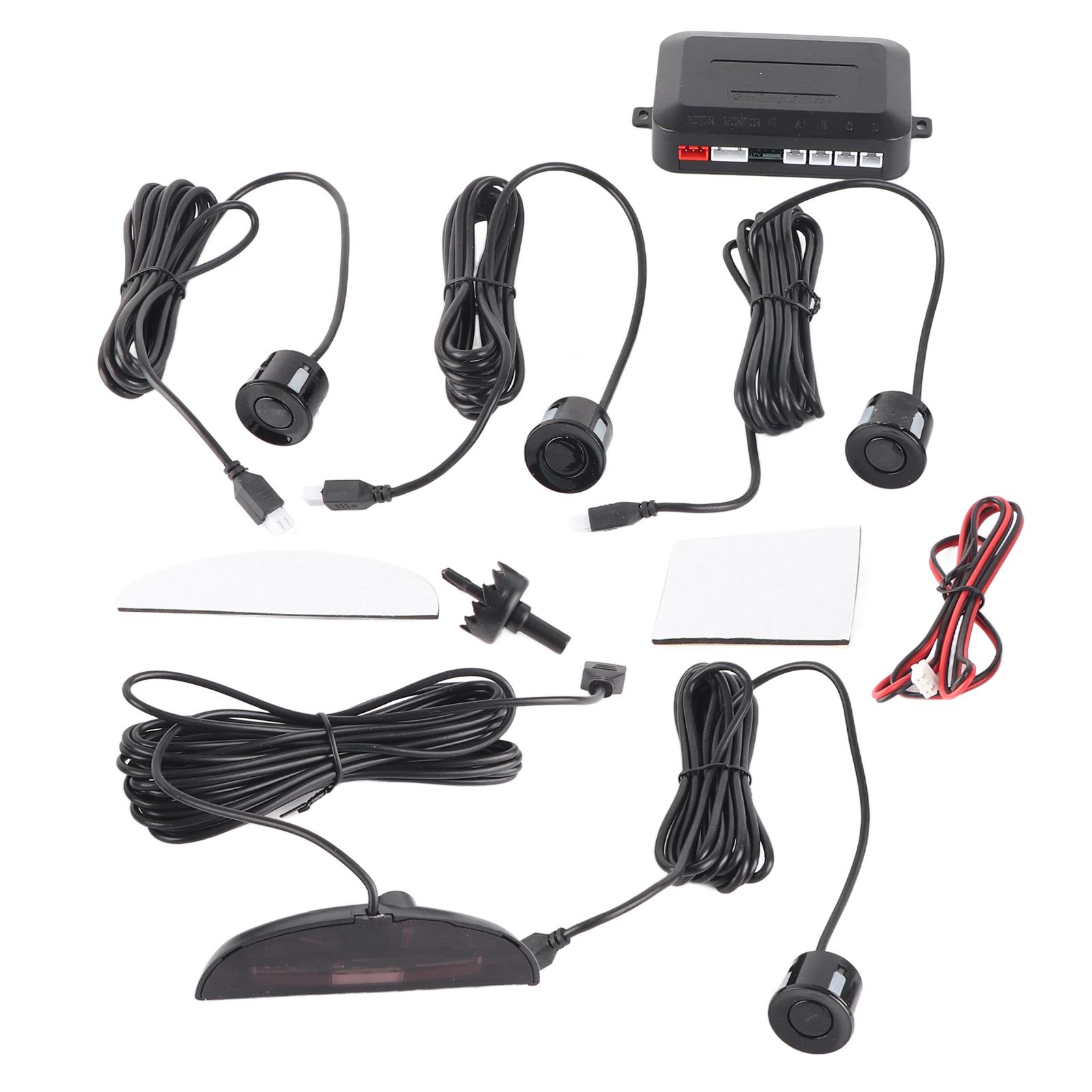 

Car Parking Sensor Kit Reverse Backup Radar System with 4 Probes LED Display Buzzer Beep Alarm