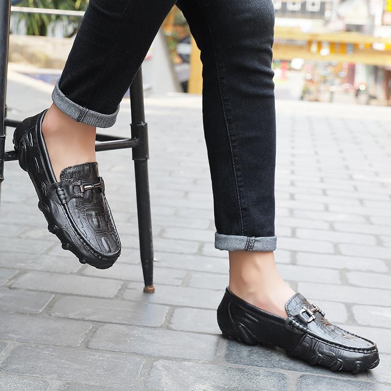 Men's Leather Moccasins Slip On Casual Shoes Loafers Driving Shoes