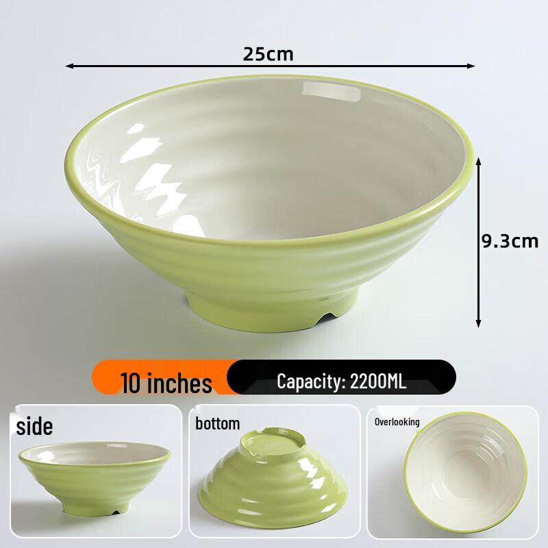Creamy Style Two-Tone Melamine Noodle Bowl