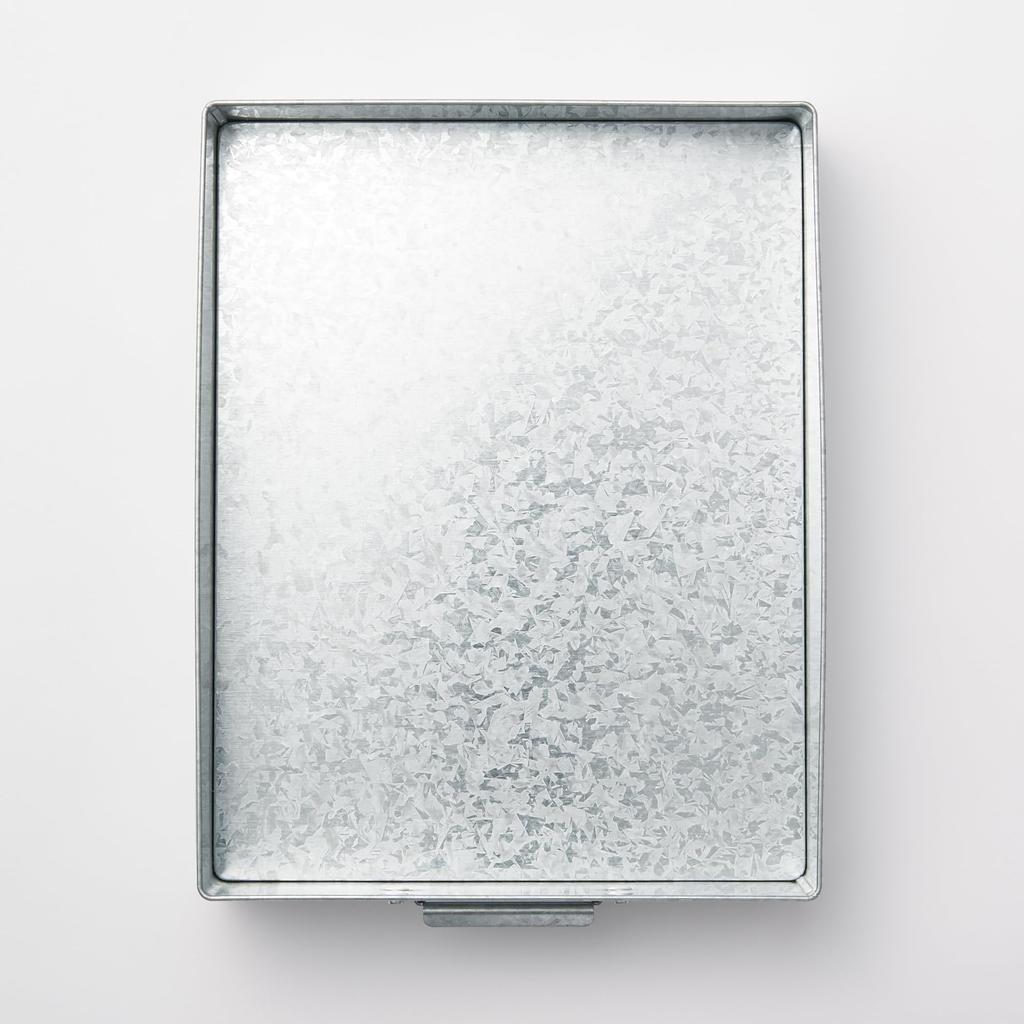 MUJI stor galvaniserad järnlåda KGG25A1S, 8,5 cm hög,