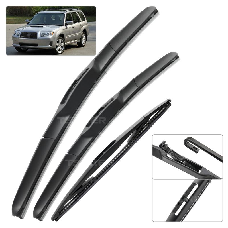 Front & Rear Wiper For Subaru Front & Rear Wiper Forester SG MK2 2005-2007 2006 Wiper Blades Windshield Windscreen 21"+19"+14"