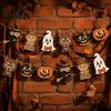Haunted House Supplies 12Pcs Vintage Halloween Decor Wood Banner Retro Hanging Banner Garland Bunting DIY Party Decorations Decorations Spooky