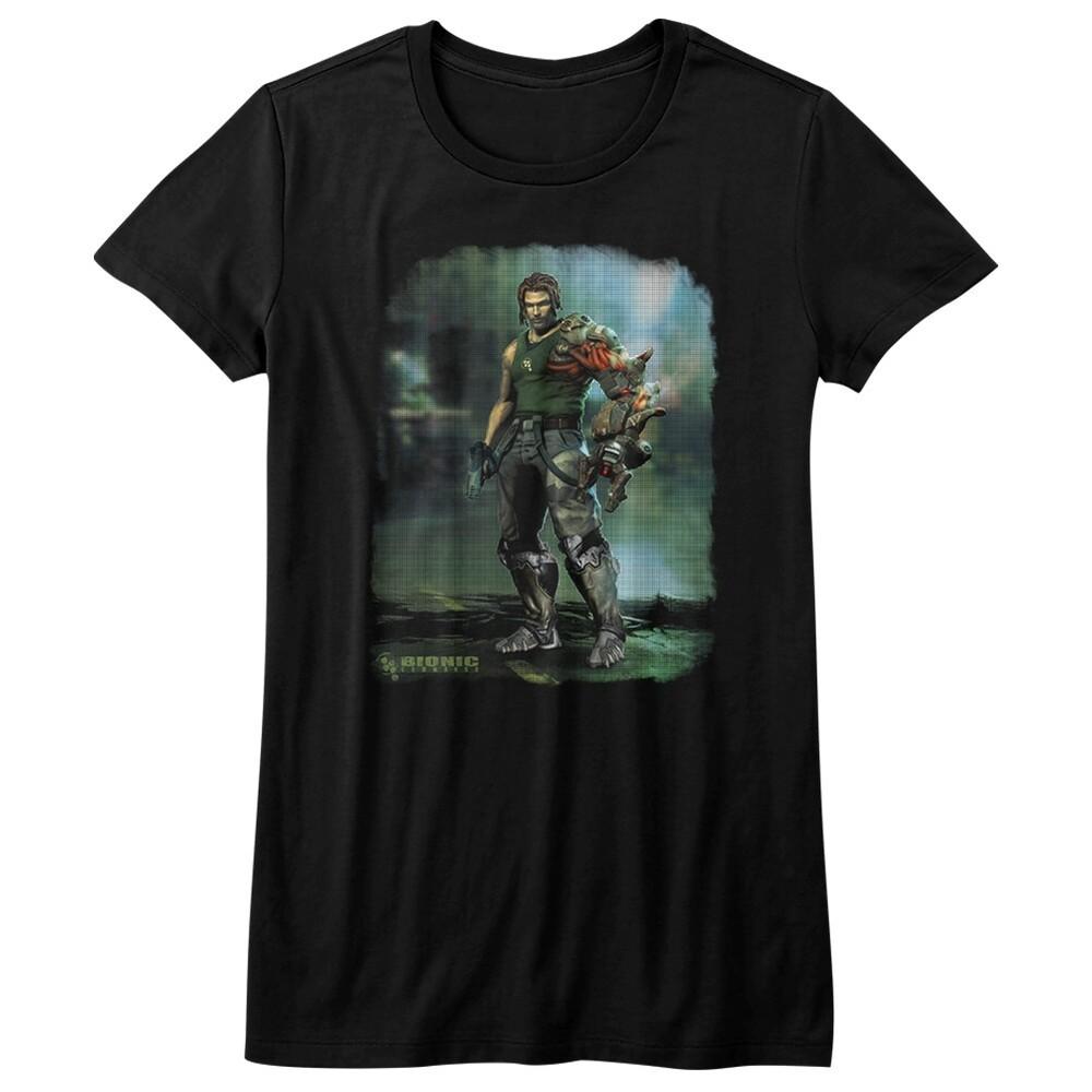 

Bionic Commando Damaged Road Black Junior Women s T-Shirt 4XL