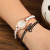 Korean Style Rhinestone Ceramic Women's Waterproof Quartz Watch with Steel Band & Fashion Bracelet