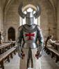 Wearable Templar Knight Costume Set with Viking Horned Helmet for Cosplay LARP Renaissance Fair
