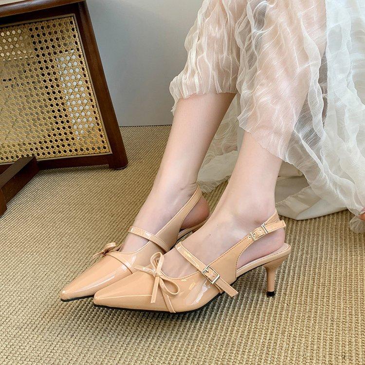 

Niche French high heels thin heel bag head sandals fairy shoes spring and summer 2025 new with skirt single shoes 42