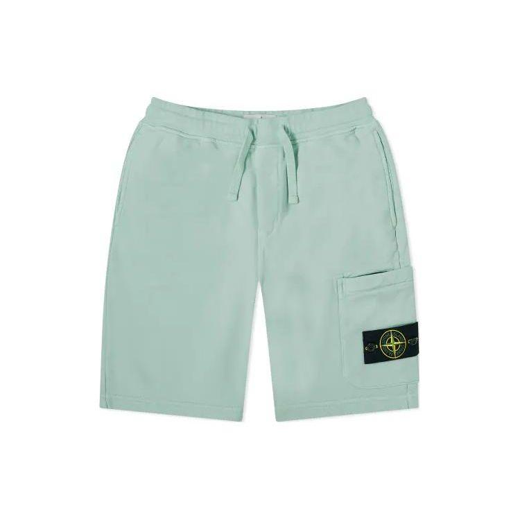 Stone Island Badge Print Casual Shorts met Middelhoge Taille Heren shorts Groen 801564651-V0052 XL