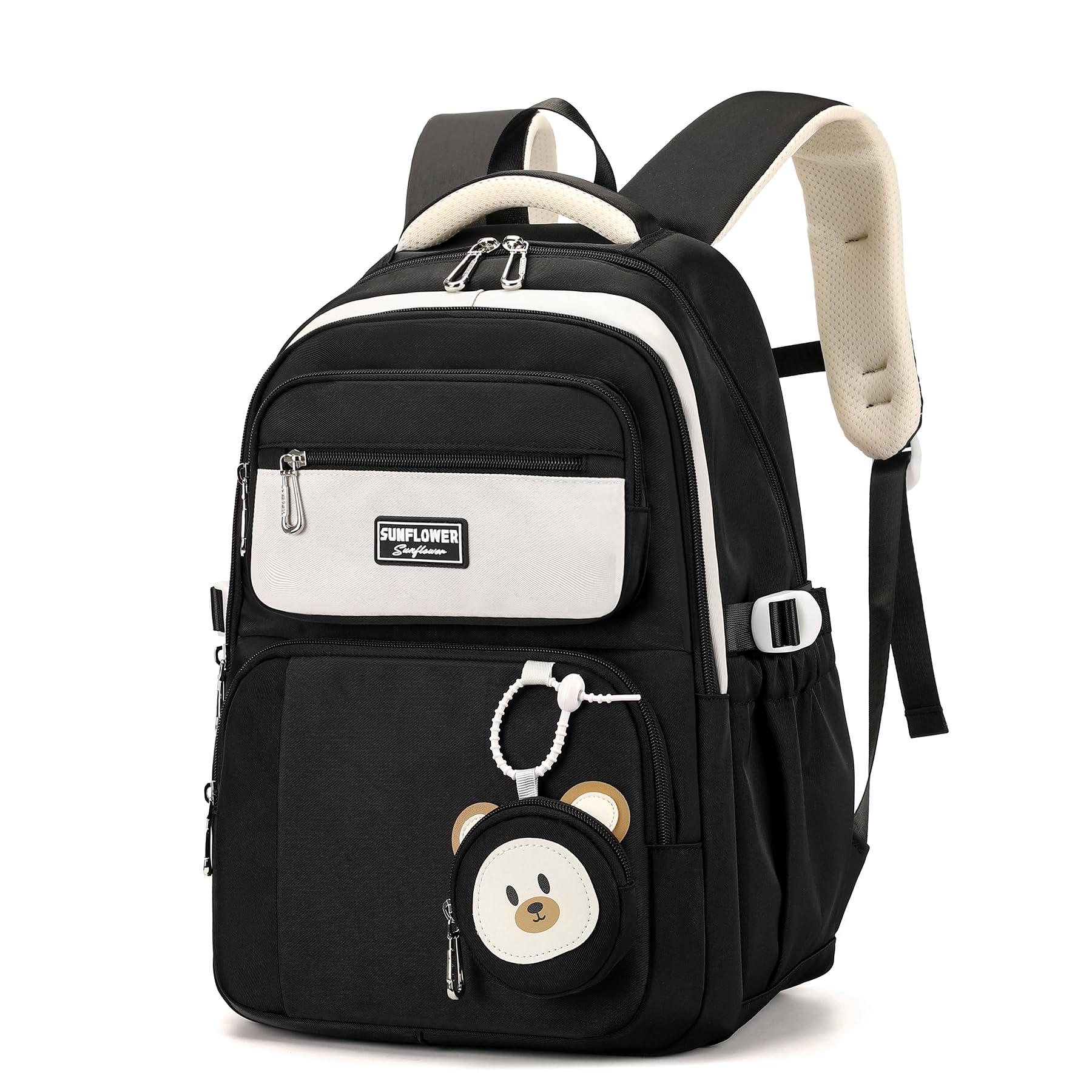 

Корейский рюкзак для средней школы, начальной школы, средней школы, средней школы, легкий повседневный школьный рюкзак для улицы [ZESU] для школы, вместимость, чёрный