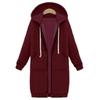 Plus Size Casual Thicken Hooded Women Zip Up Long Sweater