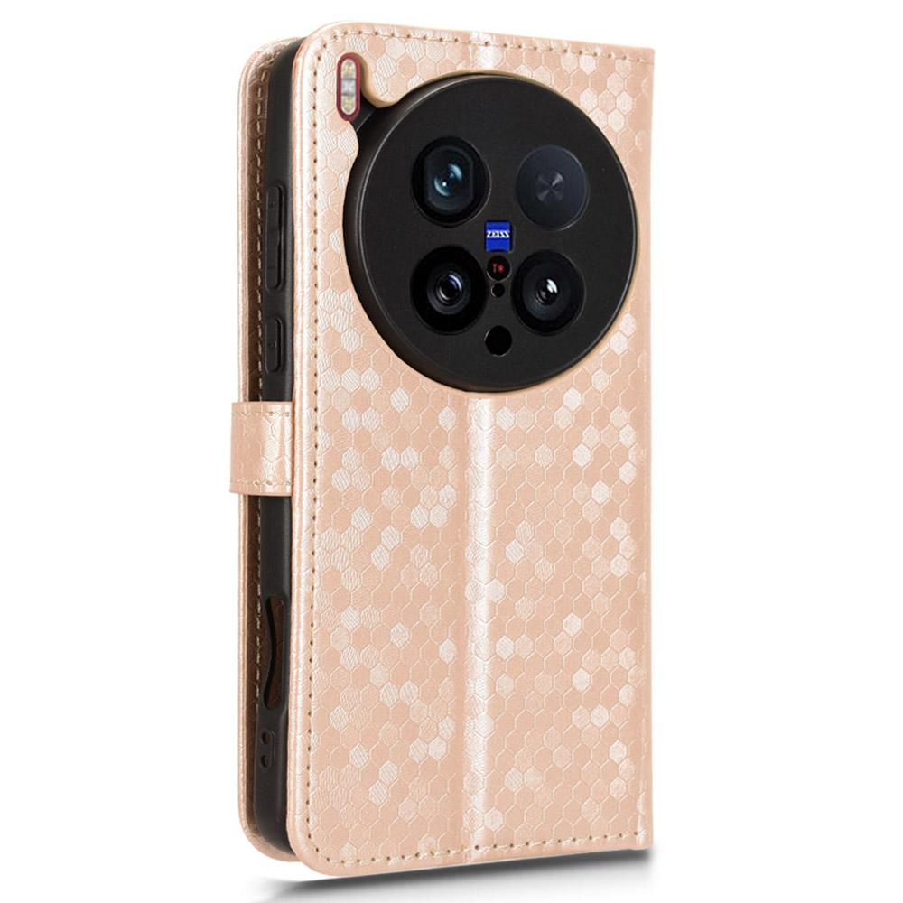 For vivo X200 Ultra 5G Wallet Case Dot Pattern Imprint PU Leather Phone Cover