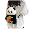 Kawaii Panda Plüsch Rucksack Niedliche Tier Plüschtier Puppe Damen Umhängetasche Pelz Weiche Schultertasche für Reise Party Weibliches Geburtstagsgeschenk