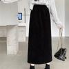 Women's Corduroy High-Waist Straight Midi Skirt - Celebrity Style Autumn/Winter Slim Fit