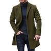 Men's Coat Woolen Overcoat  Windbreaker Solid Color Trench Autumn and Winter Outerwear Cardigan Jaqueta Masculina