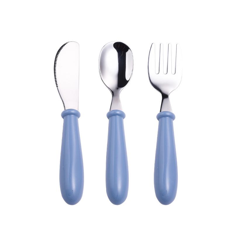 Adorable Toddler-Friendly Stainless Steel Cutlery Set: Portable Knife, Fork, and Spoon for Feeding Training