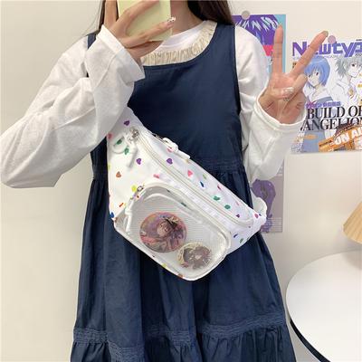 Damen Umhängetasche Transparent Brusttasche Print Studenten Schultertasche