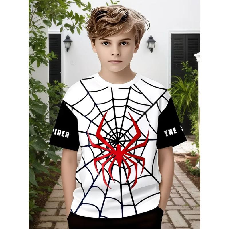 Fashion Children's Clothing Crew Neck Short Sleeve 3D Casual Color Printing Casual Short Sleeve Crew Neck T-Shirt