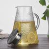 Gehämmerte kühle Wasserflasche, hochtemperaturbeständiges Wasserflaschen-Set, hoher Borosilikatglas-Topf, Party-Saft, transparenter Topf