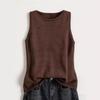 Women's Summer Breathable Ice Silk Knit Sleeveless Round Neck Top