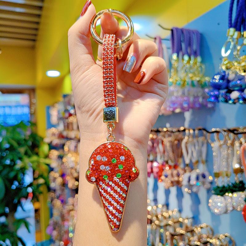 Ice Cream Crystal Keychain With Czech Rhinestones For Couples And Giftgiving