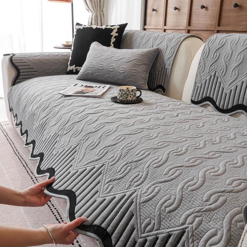 Cream Wind Sofa Cushion  New Four-Season Universal Non-Slip Seat Cushion Light Luxury High-End Leather Sofa Cover Towel