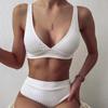 2023 European & American V-Neck High Waist Bikini Swimsuit