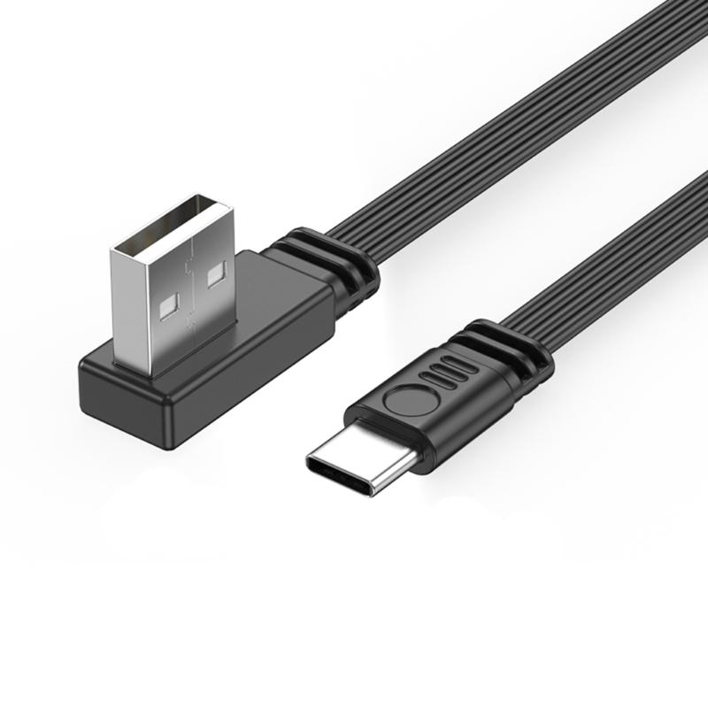 10CM-100CM Flat Flexible straight&Up & Down & Left & Right Angled 90 Degree Usb Male to Type C Male charging and Data Cable