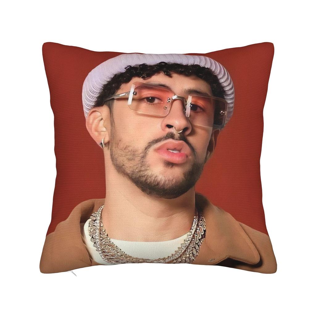 Singer Bad Bunny Pillowcase Doublesided Printing Polyester Cushion Cover Decorative Throw Pillow Case Cover Home