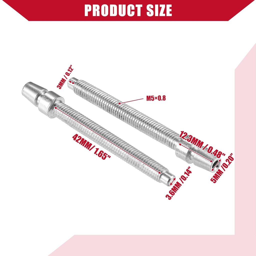 No.55078114AA Headlight Horizontal Adjustment Screws for Jeep Wrangler JK 2007-2018 / Inner/Durable / 2 Pcs/Silver Tone